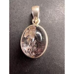 NEW Lepidocrocite super 7 sterling silver oval pendant 4.13 grams